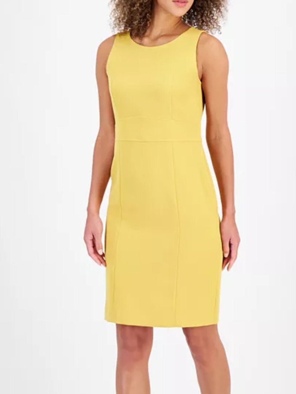 Kasper Women’s Yellow Princess-Seam Sheath Dress M